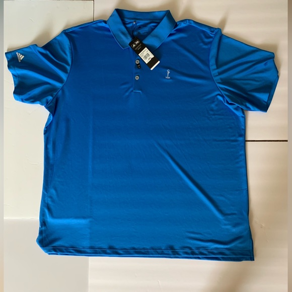 ADIDAS ADIPERFORM 2XL MENS GOLF Polo Shirt Extra Extra Large BLUE “SF 1930” NWT - Picture 3 of 16
